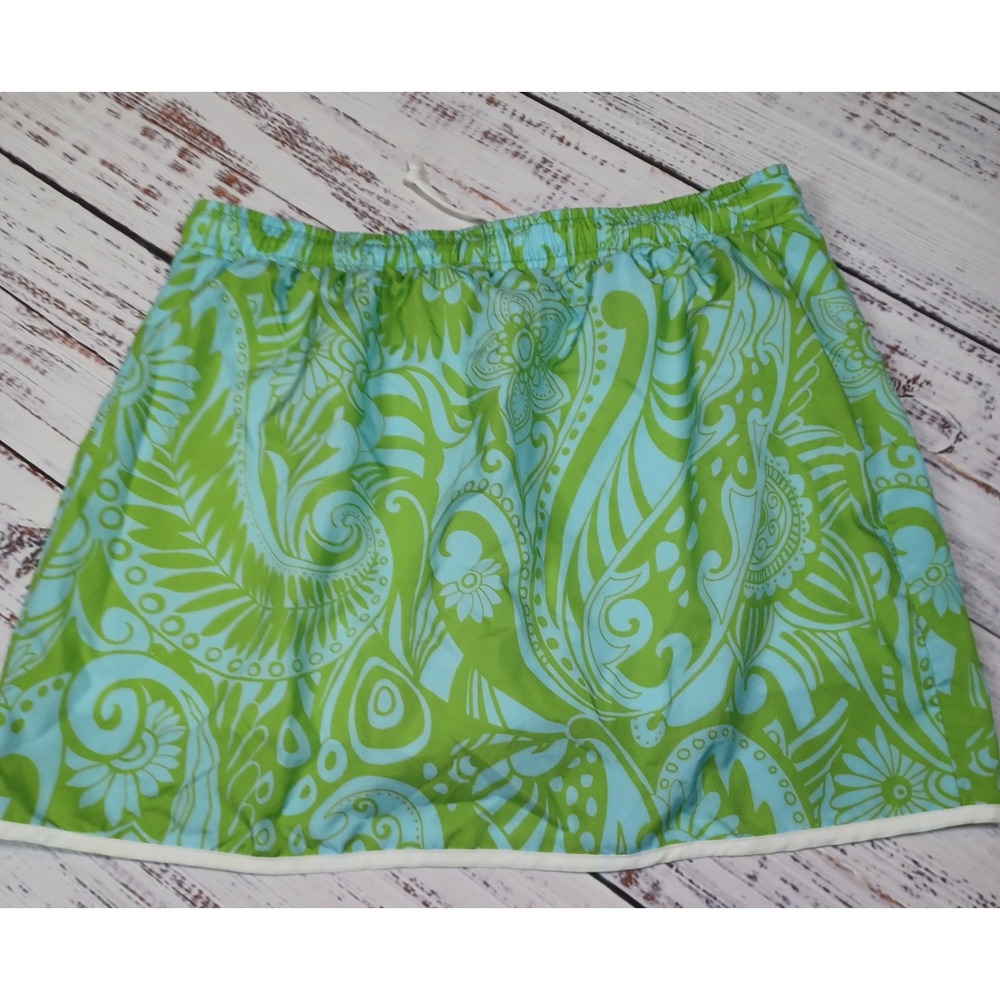 Athleta Skort Womens Small Green Blue Paisley‎ Excellent Tennis Pickleball EUC